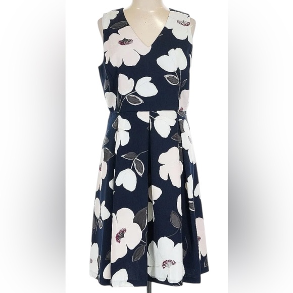 Ann Taylor Factory Dresses & Skirts - Ann Taylor Navy Floral Midi Dress-NWT